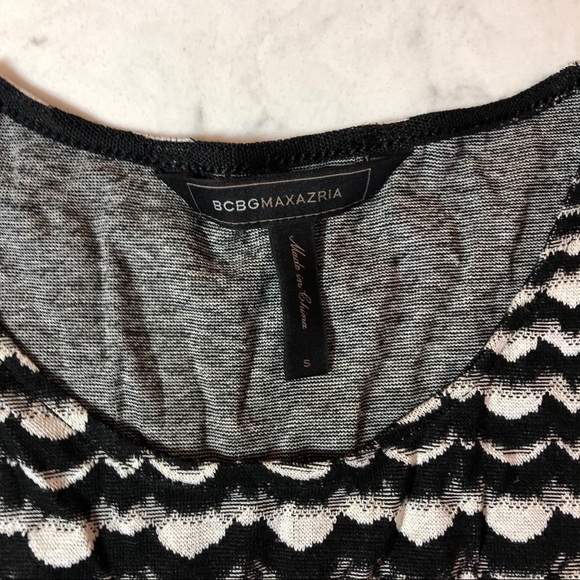 BCBGMaxAzria Striped Knit Peplum Top Size S - Picture 4 of 5